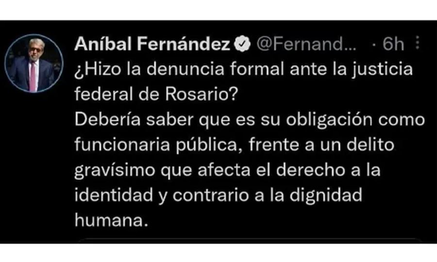 Carolina Losada denunció que en Rosario